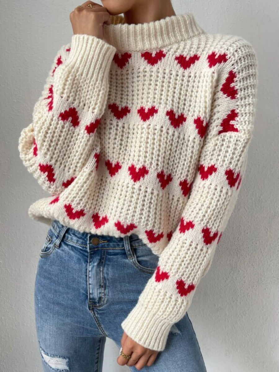 Adamo ™ - Loose Heart Jacquard Pullover