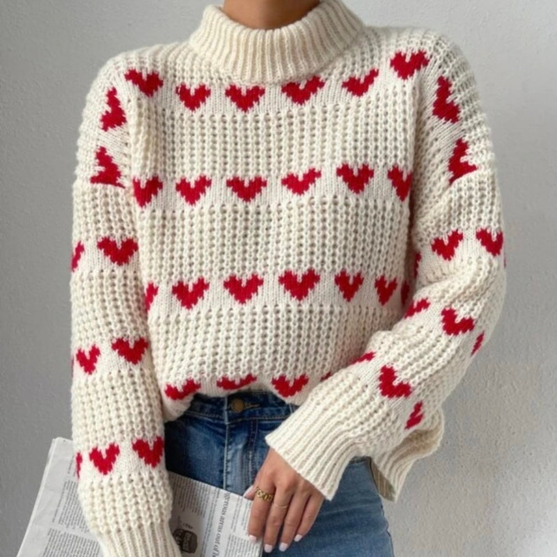 Adamo ™ - Loose Heart Jacquard Pullover