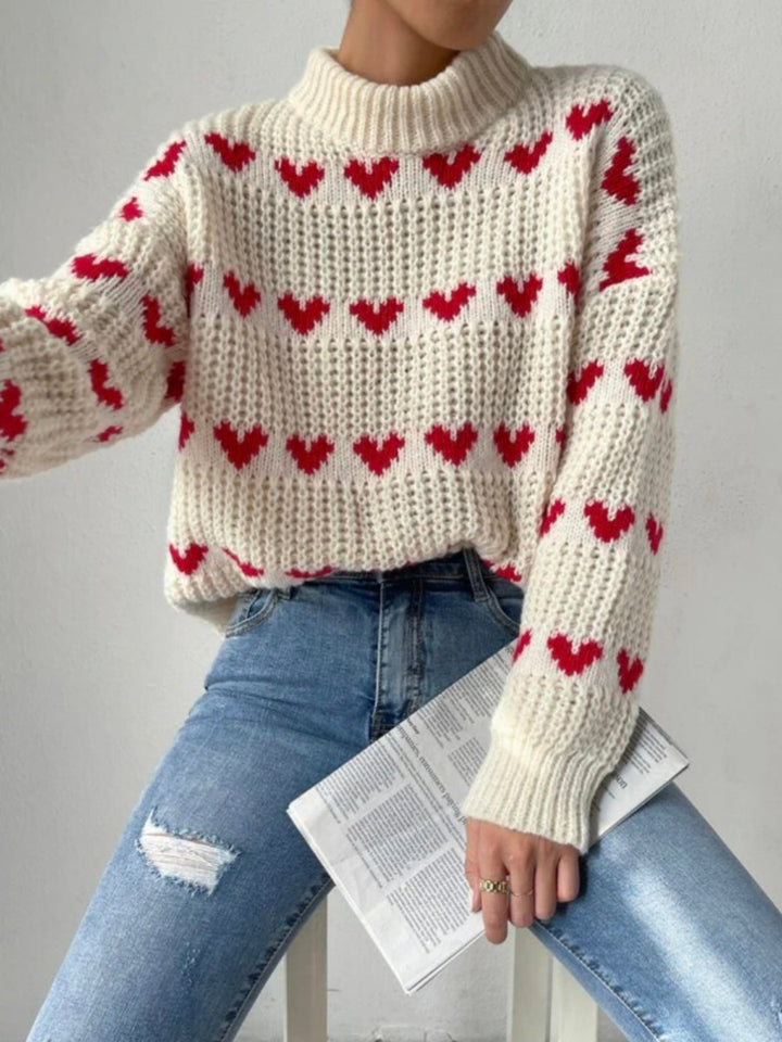 Adamo ™ - Loose Heart Jacquard Pullover