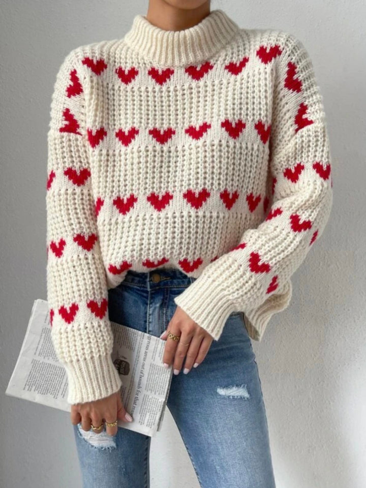 Adamo ™ - Loose Heart Jacquard Pullover