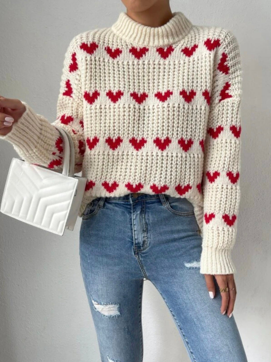 Adamo ™ - Loose Heart Jacquard Pullover