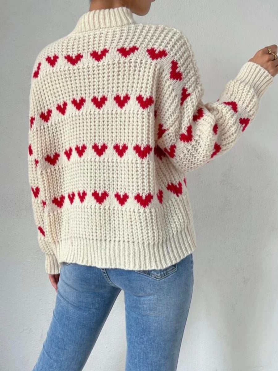 Adamo ™ - Loose Heart Jacquard Pullover